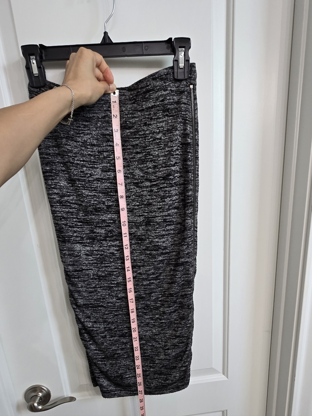 Express Heathered Black/Gray Skirt with Side Zippers XS